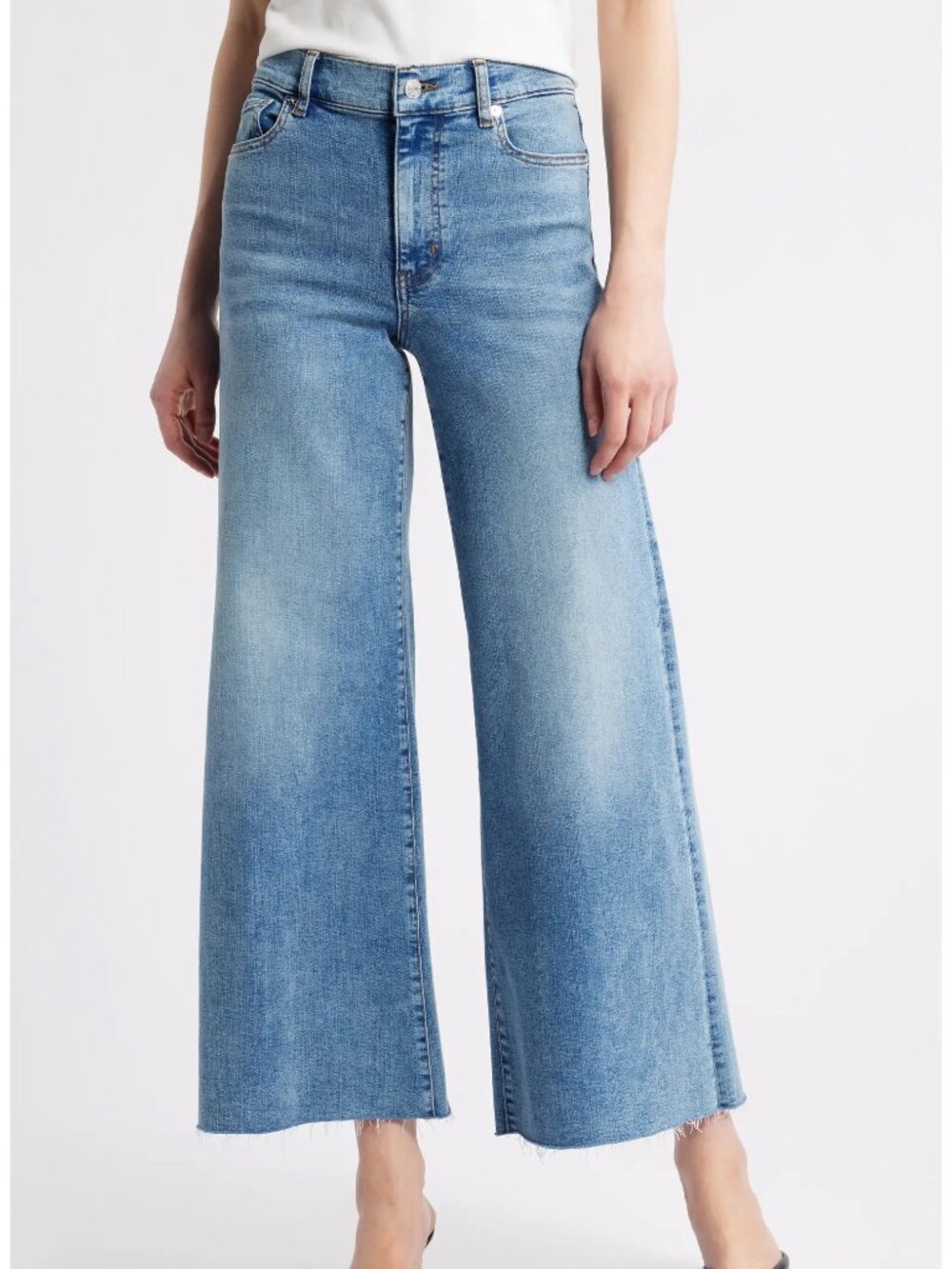 Frame Denim Le Palazzo Crop Wide Leg Jeans Raw in Hem Crave Raw After $278 Sz 28